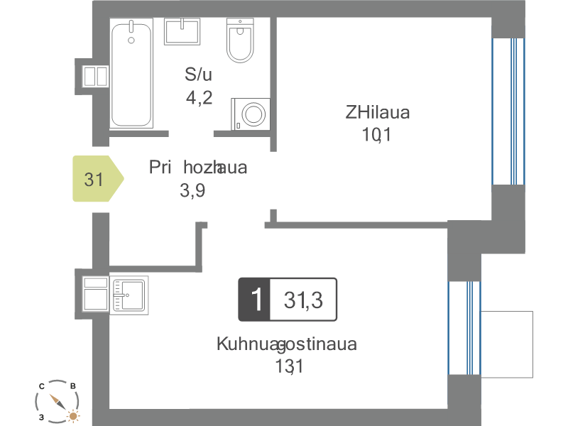 Продажа 1-комн квартиры в новостройке Светлые Горы п., Пятницкое ш.,  к. 5