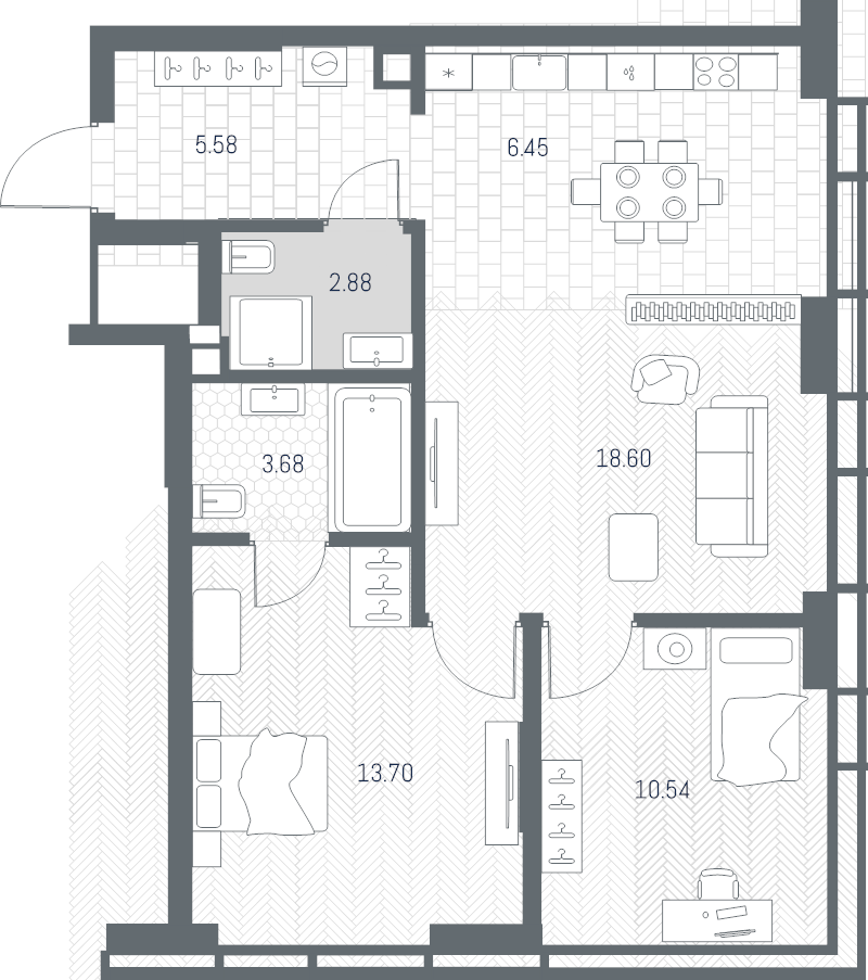 Продажа 2-комн квартиры в новостройке Москва г., Веткина ул.,  к. Башня-А