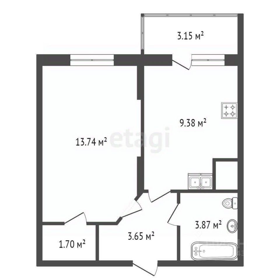 Продажа 1-комн квартиры на вторичном рынке проспект Маршала Блюхера, 7к1