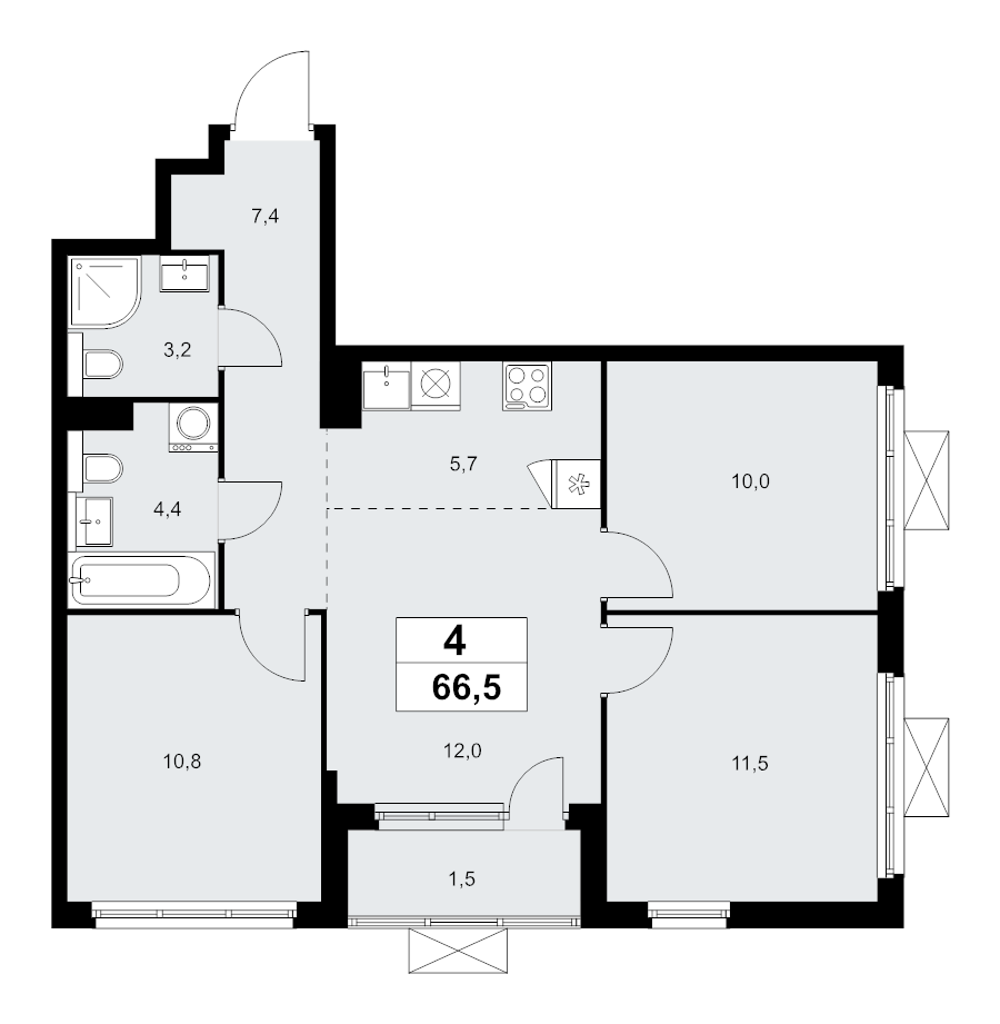 Продажа 3-комн квартиры в новостройке Сосенское пос., Куприна пр-кт,  к. 9.2
