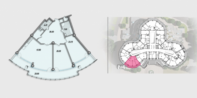 Планировка ЖК Crystal, 49.7 м2
