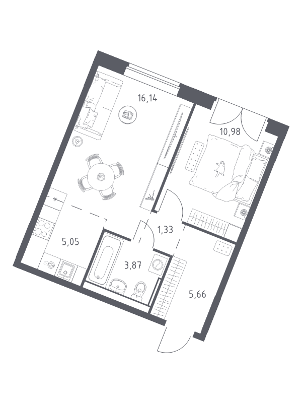 Продажа 1-комн квартиры в новостройке Марушкинское пос., Боровское ш.,  к. 9