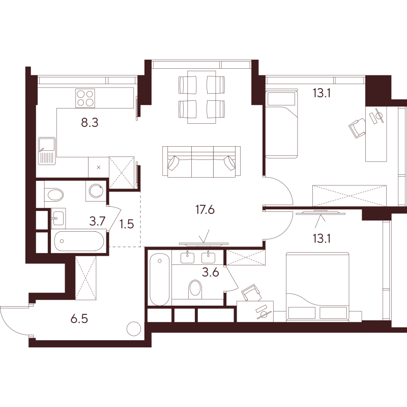 Продажа 2-комн квартиры в новостройке Москва г., Куусинена ул.,  к. D2