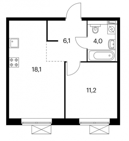 Планировка ЖК Измайловский лес, 11.2 м2