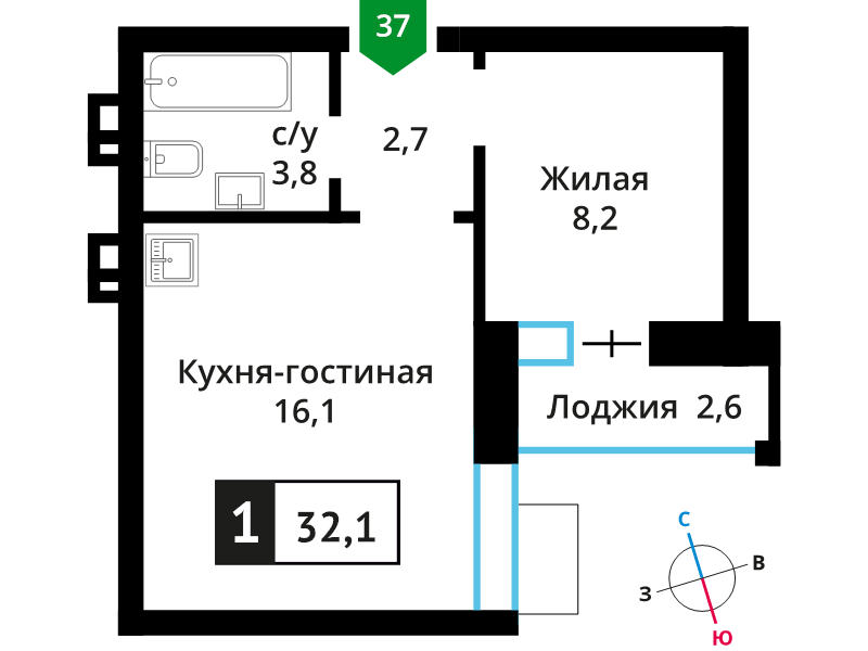Продажа 1-комн квартиры в новостройке Аристово п., Детства ул.,  к. 5