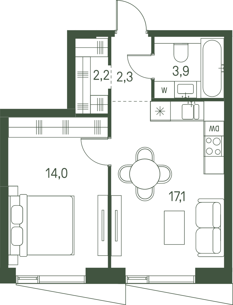 Продажа 1-комн квартиры в новостройке Москва г., Волоколамское ш.,  к. 2.2