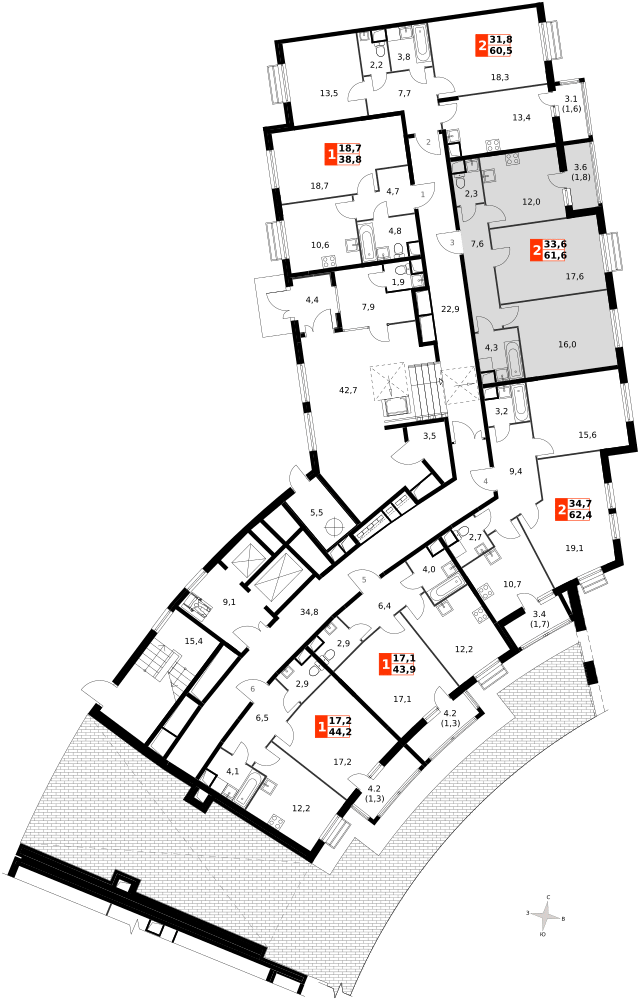 Продажа 2-комн квартиры в новостройке Развилка, Римский проезд, 5с1