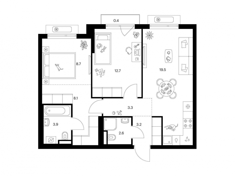 Продажа 2-комн квартиры в новостройке Братьев Бромлей ул