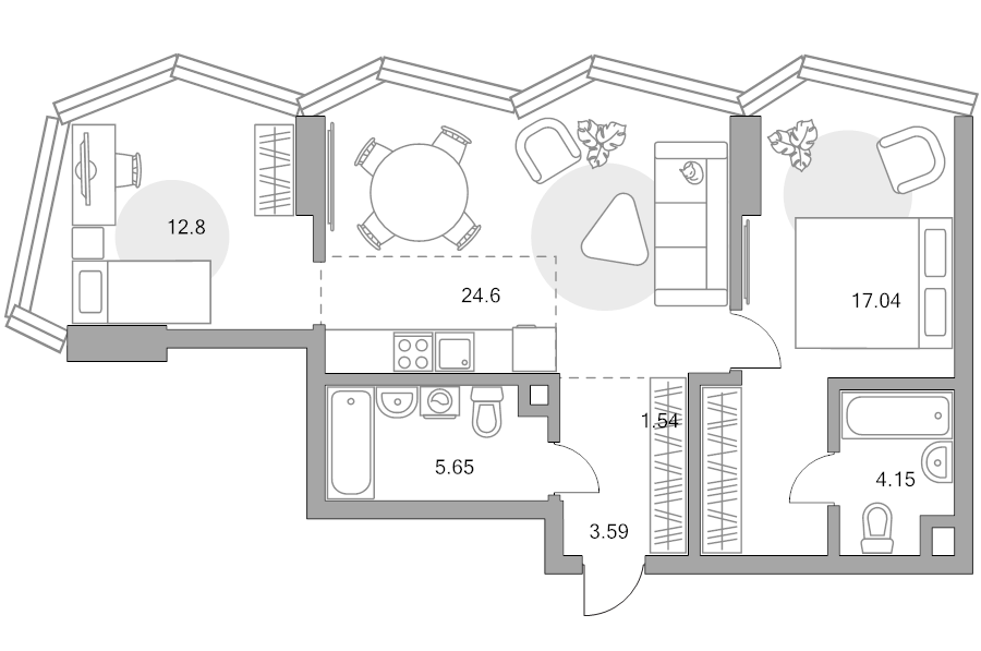 Продажа 2-комн квартиры в новостройке Москва г., Народного Ополчения ул.,  к. 1