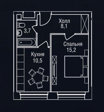 Планировка ЖК Freedom, 15.2 м2