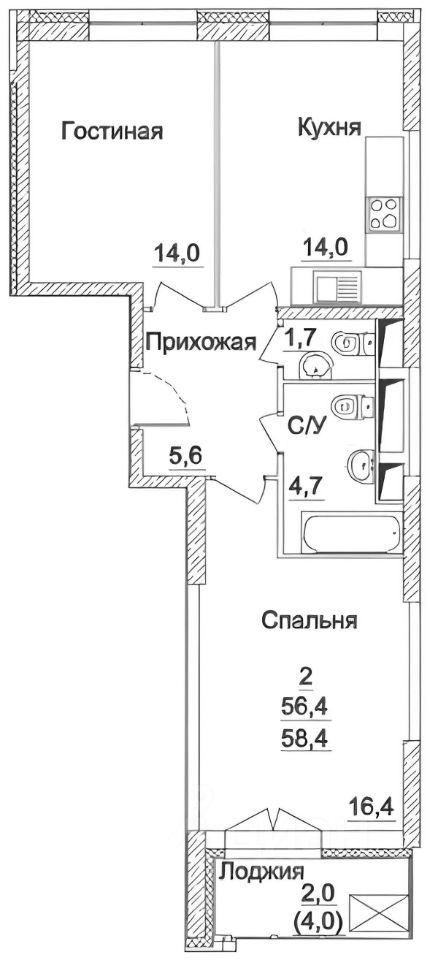 Аренда 2-комн квартиры на вторичном рынке Хорошевское шоссе, 25Ак2