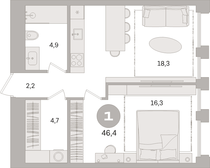Продажа 1-комн квартиры в новостройке Москва г., Дубининская ул.,  к. 1