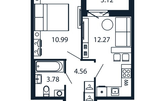 Продажа 2-комн квартиры на вторичном рынке Испытателей пр-кт,  д. 24,  к. 1