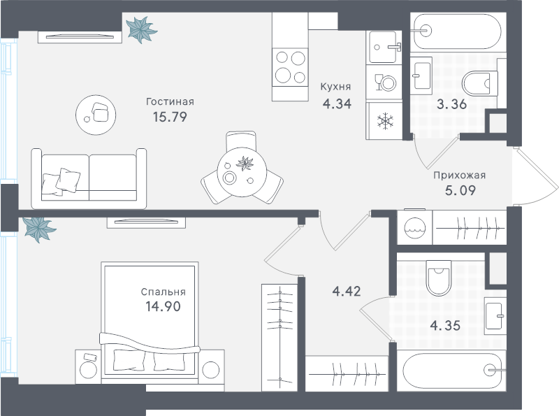 Продажа 1-комн квартиры в новостройке Москва г., Сокольнический Вал ул.,  к. 1
