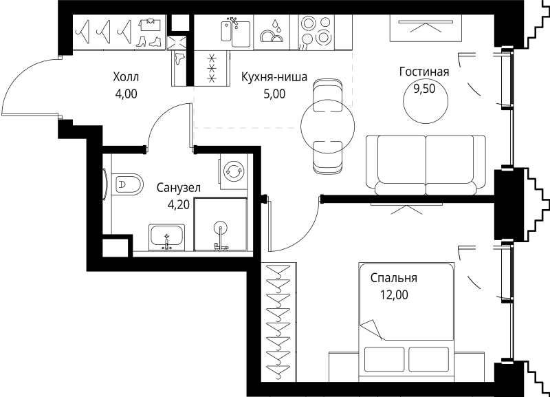 Продажа 1-комн квартиры в новостройке Москва г., Верейская ул.,  к. SET.1.2
