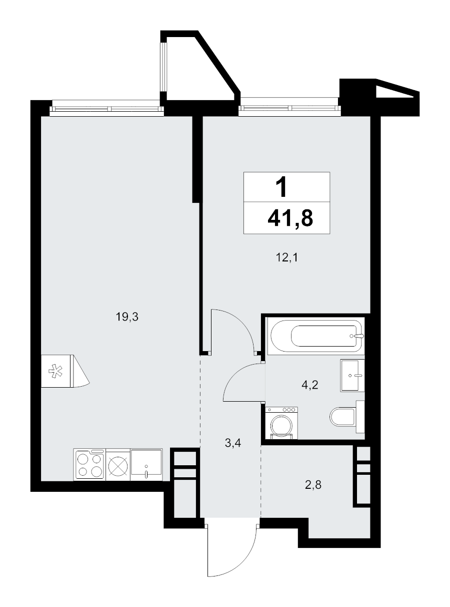 Продажа 1-комн квартиры в новостройке Прокшино д., Проектируемый проезд № 7029,  к. 7.1.3