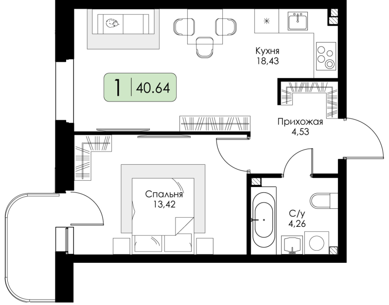 Продажа 1-комн квартиры в новостройке Романовка п., Дорога Жизни ш.,  к. 1.1