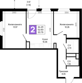 Продажа 2-комн квартиры в новостройке Новосаратовка д., Первых ул.,  к. 5.2