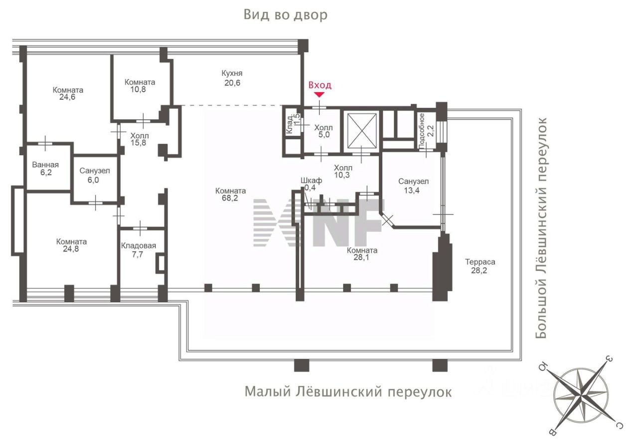 Продажа 4-комн квартиры на вторичном рынке Большой Левшинский переулок, 11