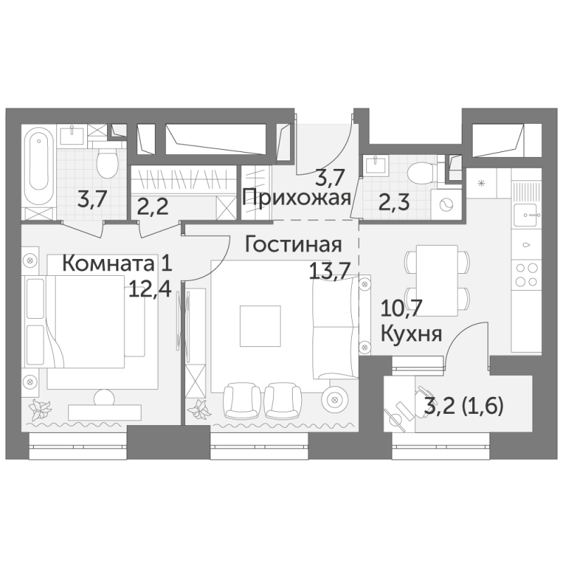 Продажа 2-комн квартиры в новостройке Вильгельма Пика ул,  к. 1