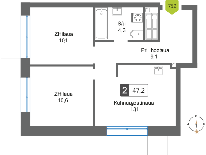 Продажа 2-комн квартиры в новостройке Красногорск г., Черневская ул.,  к. 1