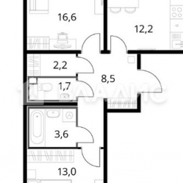 Продажа 2-комн квартиры на вторичном рынке Люберцы г, Рождественская ул,  д. 10