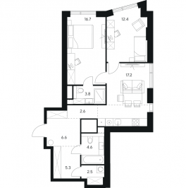 Продажа 2-комн квартиры в новостройке Москва г., Ярцевская ул.,  к. 1
