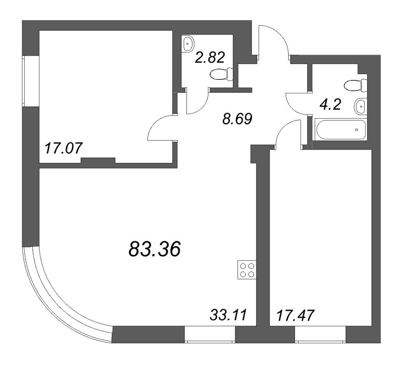 Продажа 2-комн квартиры в новостройке Санкт-Петербург г., Фонтанки реки наб.,  к. 1