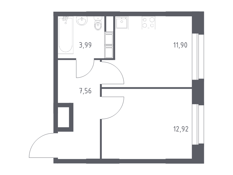 Продажа 1-комн квартиры в новостройке Cтолбово д., Проектируемый проезд № 7032,  к. 13