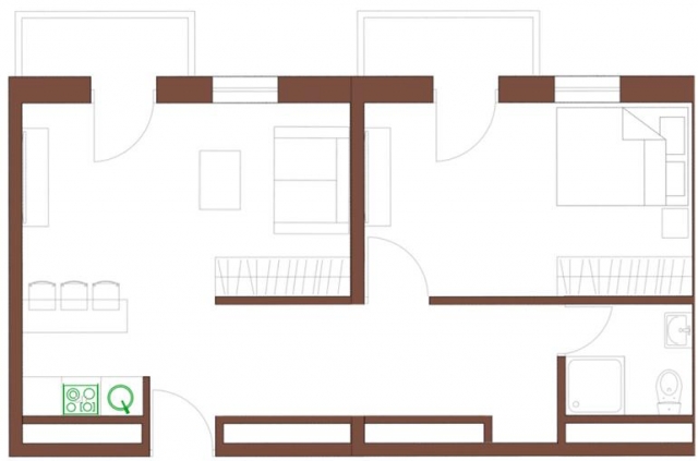 Планировка ЖК Янтарь apartments,  м2