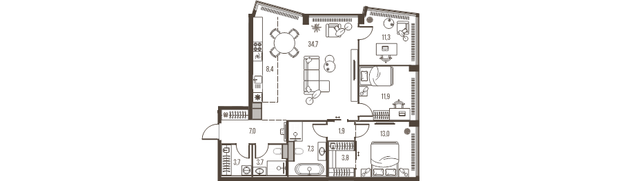 Продажа 3-комн квартиры в новостройке Москва г., Летниковская ул.,  к. 6