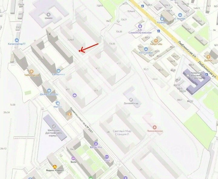 Продажа торгового помещения ул Люблинская,  д. 72А,  к. 1