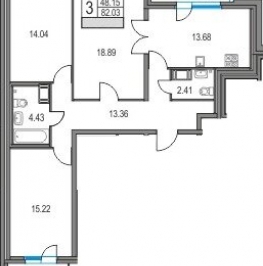 Продажа 3-комн квартиры на вторичном рынке Богатырский пр-кт,  д. 2,  к. А