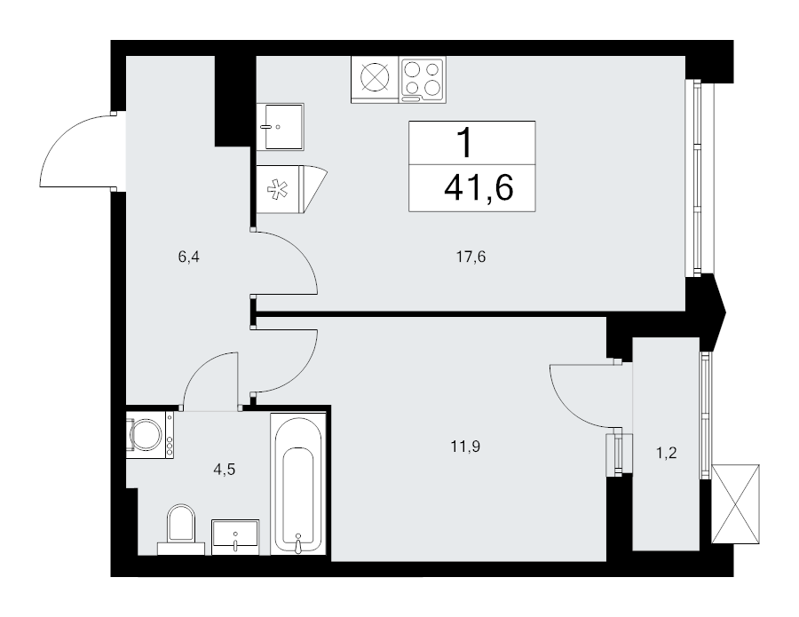 Продажа 1-комн квартиры в новостройке Десна д., Центральная ул.,  к. 7.3