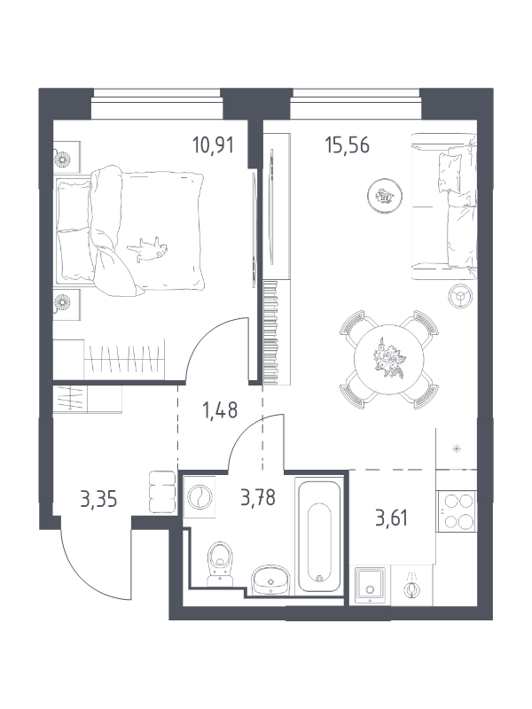 Продажа 1-комн квартиры в новостройке Богданиха д., Красная Слобода ул.,  к. 7.3