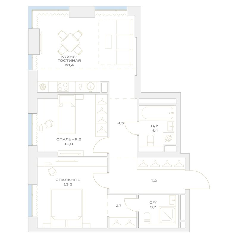 Продажа 2-комн квартиры в новостройке Марьино п., Харлампиева ул.,  к. 21