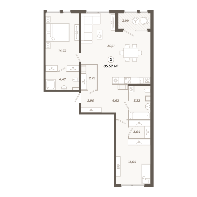 Продажа 2-комн квартиры в новостройке Санкт-Петербург г., Коли Томчака ул.,  к. 1