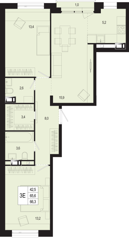 Продажа 2-комн квартиры в новостройке Борисовка д., Полевая ул.,  к. 17