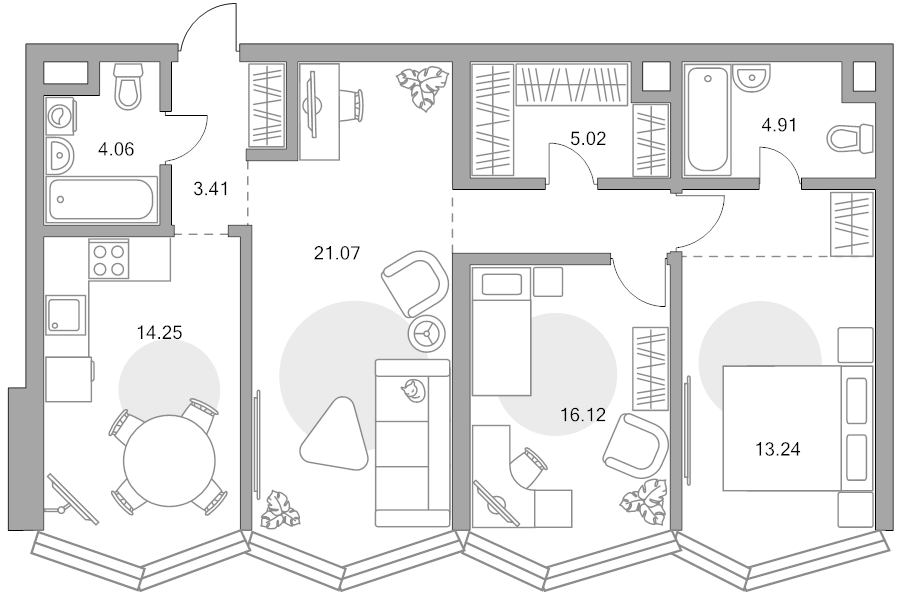 Продажа 3-комн квартиры в новостройке Москва г., Народного Ополчения ул.,  к. 1