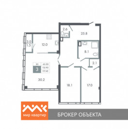 Продажа 3-комн квартиры в новостройке Песочная наб,  д. 18