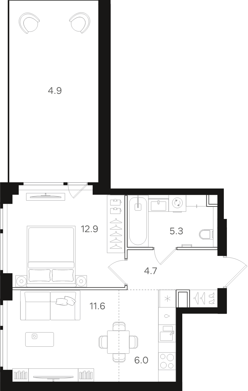 Продажа 1-комн квартиры в новостройке Москва г., Открытое ш.,  к. 1