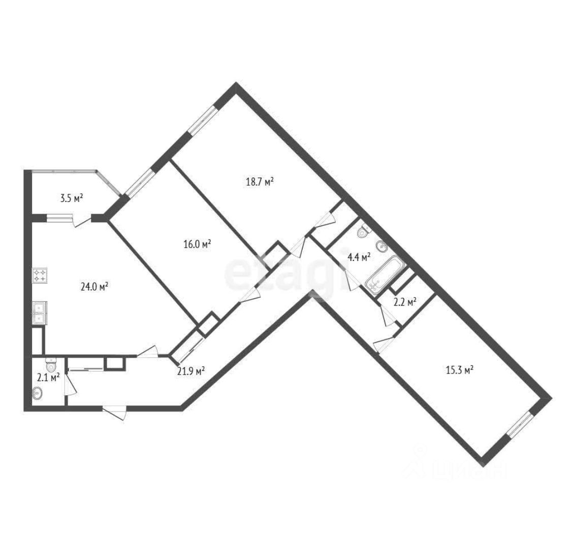 Продажа 3-комн квартиры на вторичном рынке Коломяжский проспект, 15к2