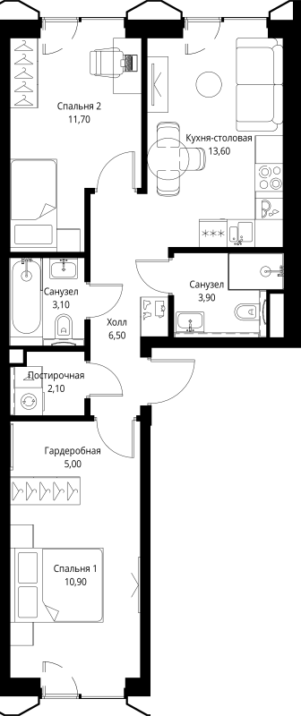 Продажа 2-комн квартиры в новостройке Москва г., Верейская ул.,  к. Indigo 1