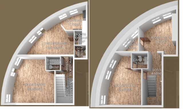 Планировка ЖК 31 квартал, 86.1 м2
