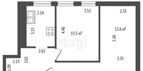 2-комн квартира Садовая ул,  д. 112-114,  к. Б
