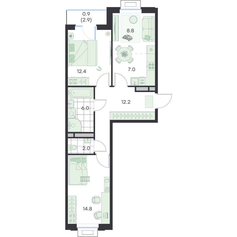 Продажа 2-комн квартиры в новостройке Раменское г., Михалевича ул.,  к. 1