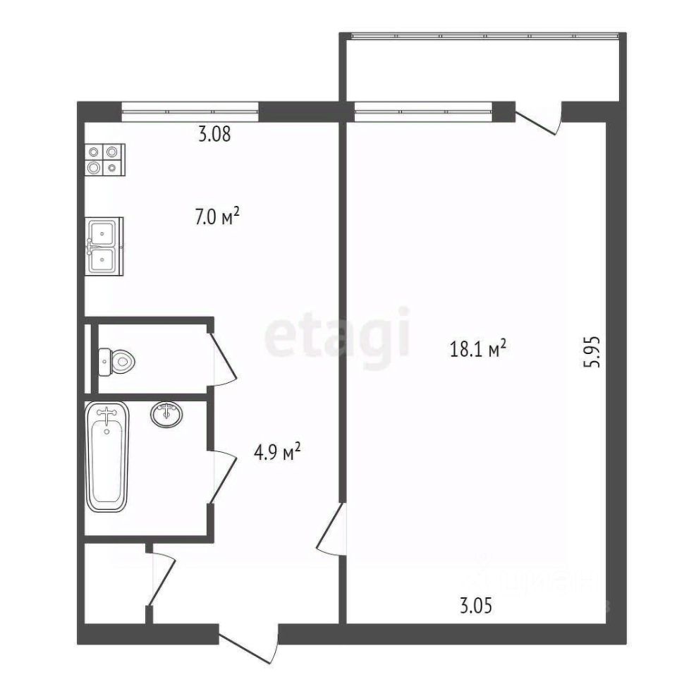 Продажа 1-комн квартиры на вторичном рынке д. Лупполово, 7