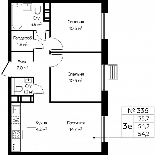 Продажа 2-комн квартиры в новостройке Cтолбово д., Проектируемый проезд № 7032,  к. 15