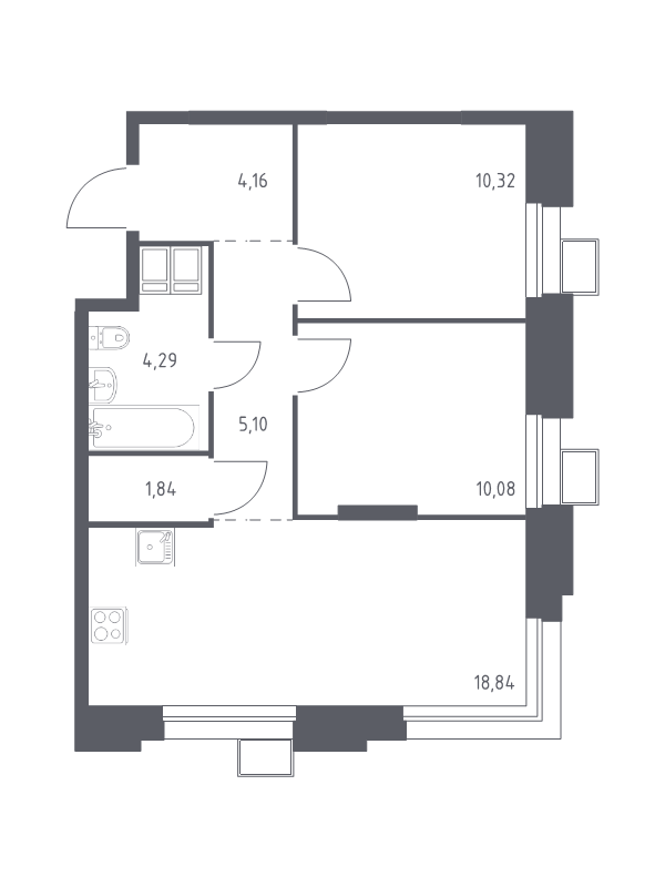 Продажа 2-комн квартиры в новостройке Дудкино д., Цветочная ул.,  к. 2.4
