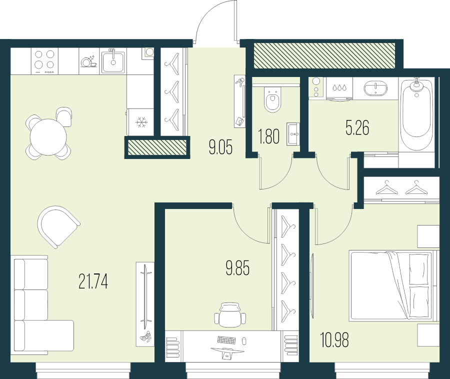 Продажа 2-комн квартиры в новостройке Санкт-Петербург г., Александра Грина б-р,  к. 4